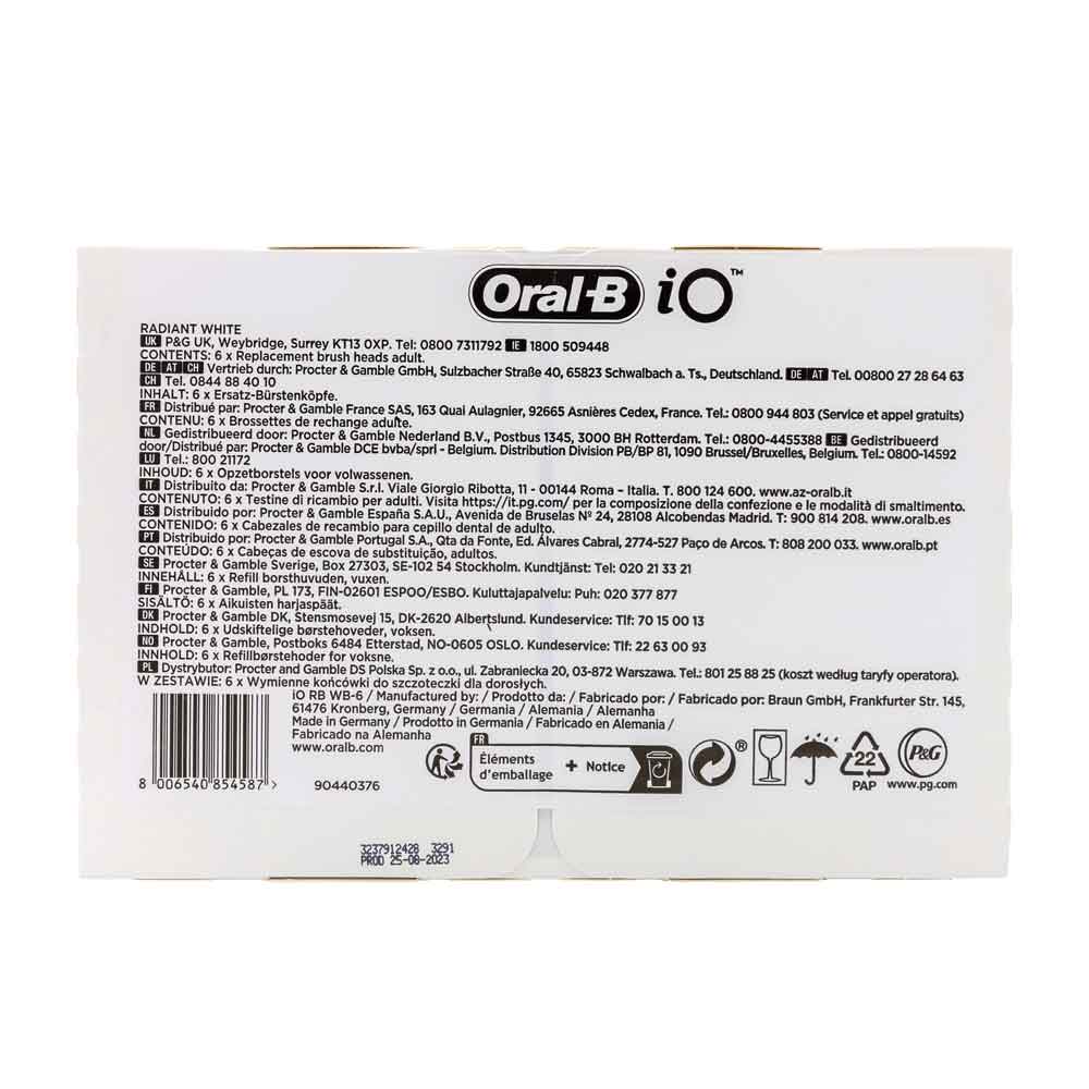 Braun Oral-B iO Radiant White BLACK 6er FFU Aufsteckbürsten Braun Oral-B iO Radiant White BLACK 6er FFU Aufsteckbürsten